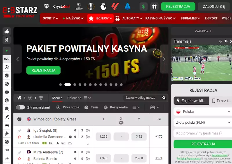 888Starz Casino kasyno BLIK minimalny depozyt 5 zł
