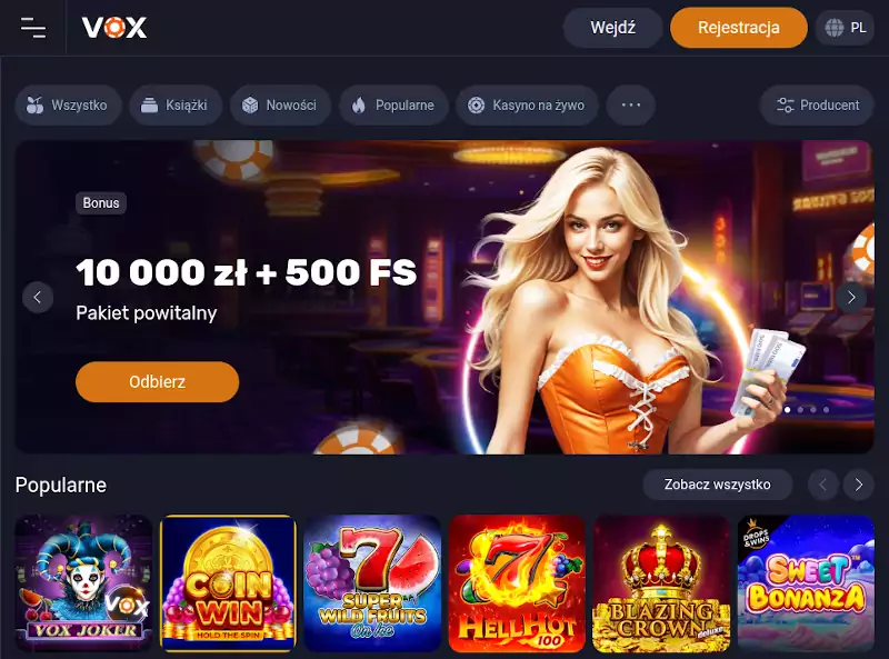 Vox Casino kasyno online BLIK 5 zł